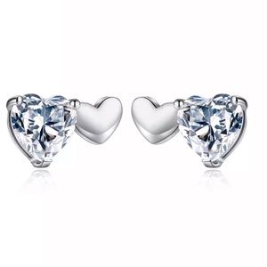 Double Heart Stud Earrings